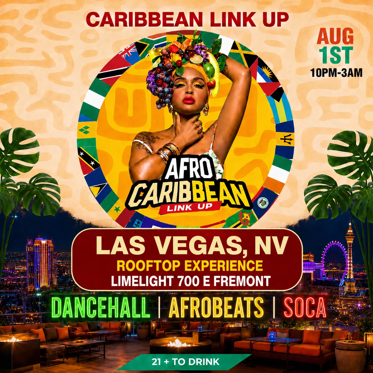 CARIBBEAN LINK UP FLAG FETE (FREE WITH THIS TICKET BEFORE 11:30PM)